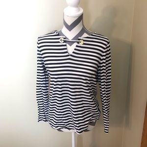 Michael/Michael Kors black and white striped top